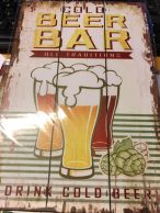 Cold Beer Bar -kilpi, 20 x 30 cm