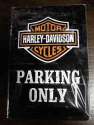 Harley Davidson Parking only -kilpi 20 x 30 cm
