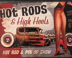 Hot Rods & High Heels -kilpi, 20 x 30 cm