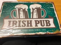 Irish Pub -kilpi, 20 x 30 cm