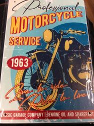 Professional Motorcycle Service -kilpi, 20 x 30 cm