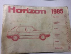 Talbot Horizon 1985 -ohjekirja, 72 sivua
